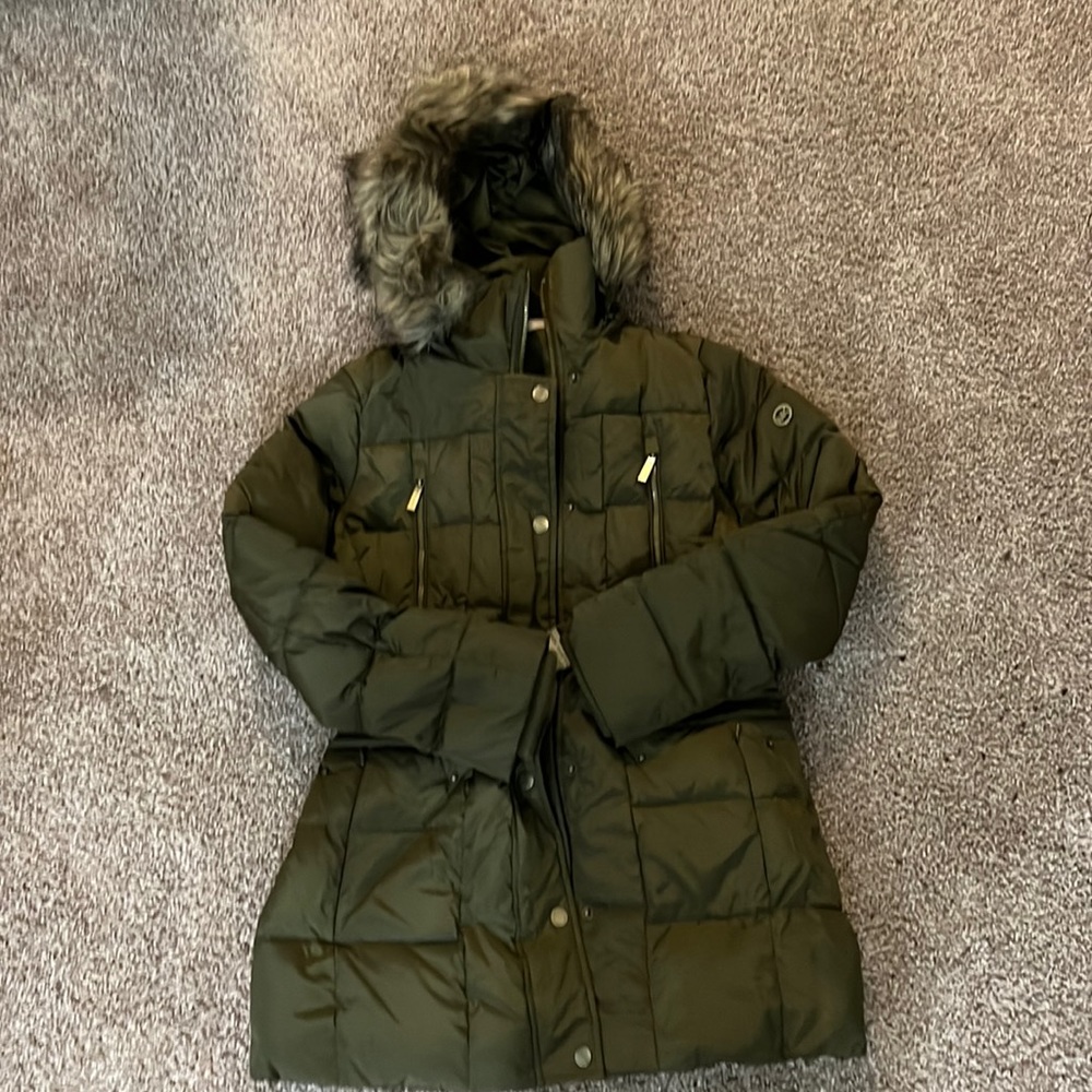Michael Kors size medium army green puffer jacket